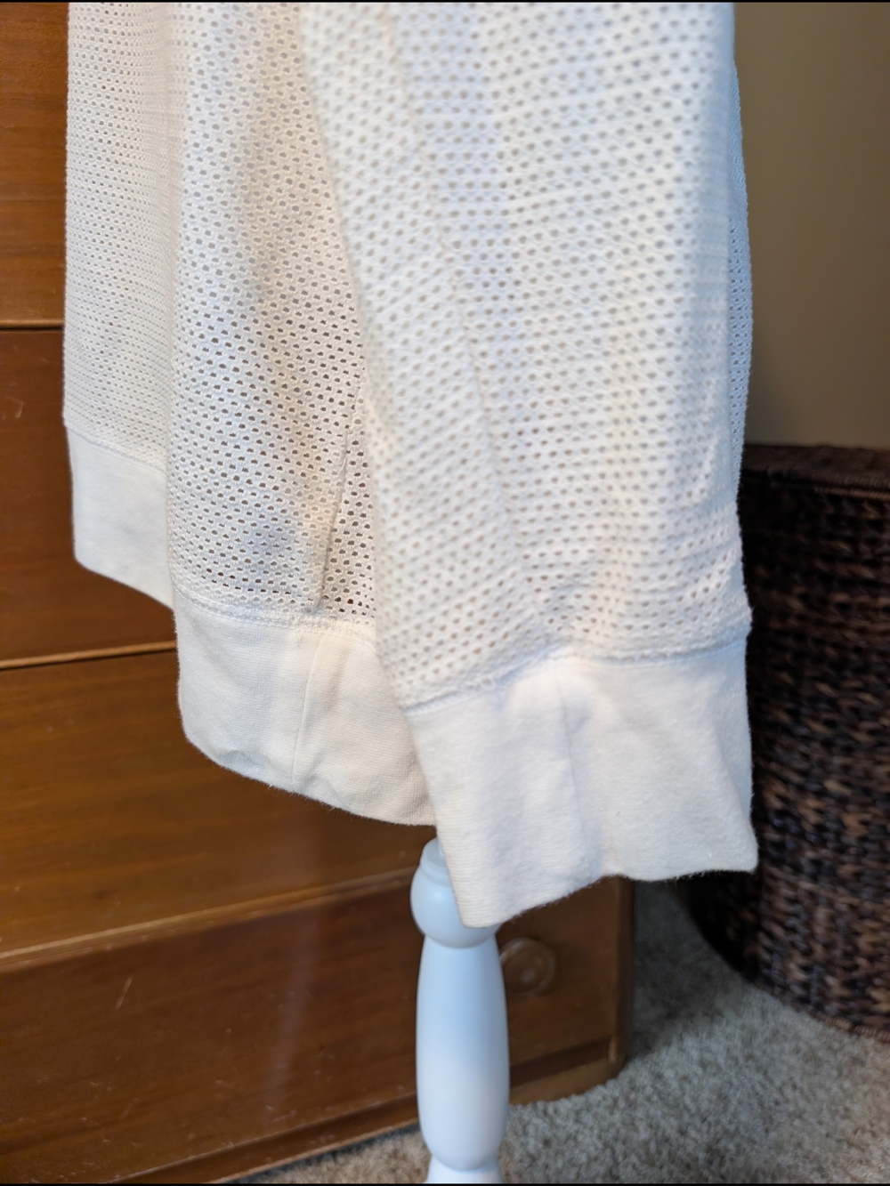 Maurices Beach Lounge Sweatshirt White Perforated Long Sleeve Pullover 0X - Picture 5 of 10